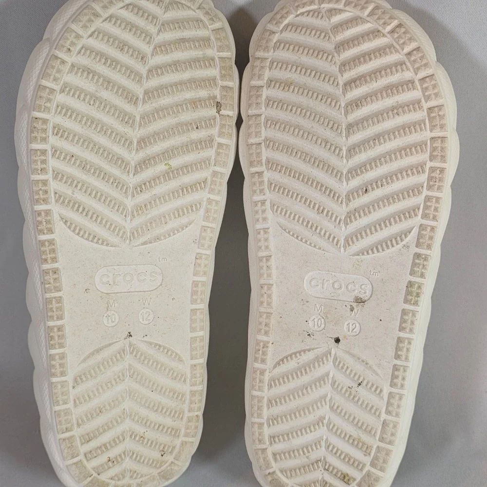 Crocs Classic Cozzzy Overpuff Chalk White Sandal Mens 10 Lined Dual Strap Slides